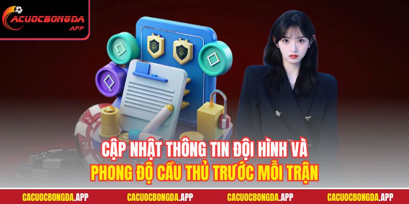 Cập nhật thông tin đội hình và phong độ cầu thủ trước mỗi trận